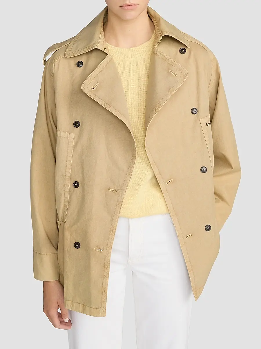 Frame Women's X Sotheby's Cotton Short Trench Coat | Thumbnail 4