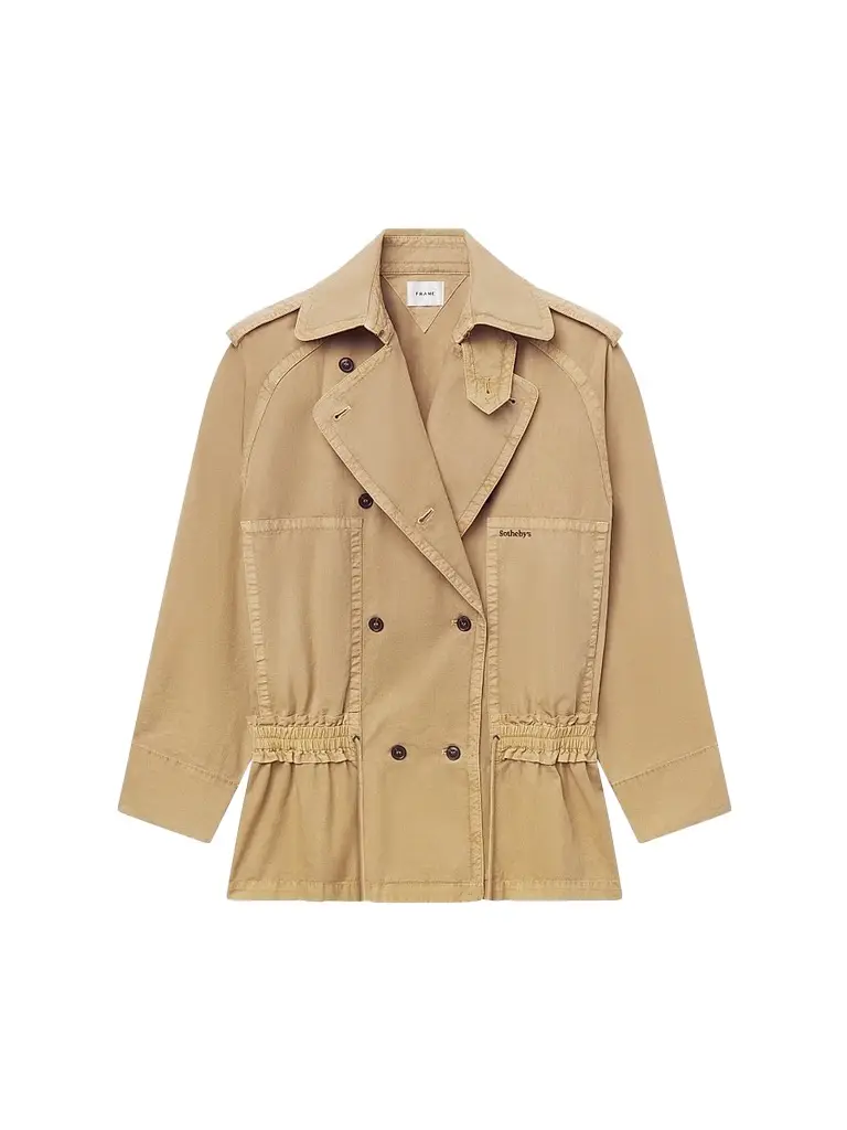 Frame Women's X Sotheby's Cotton Short Trench Coat | Image 1 Frame Women's X Sotheby's Cotton Short Trench Coat | Image 1