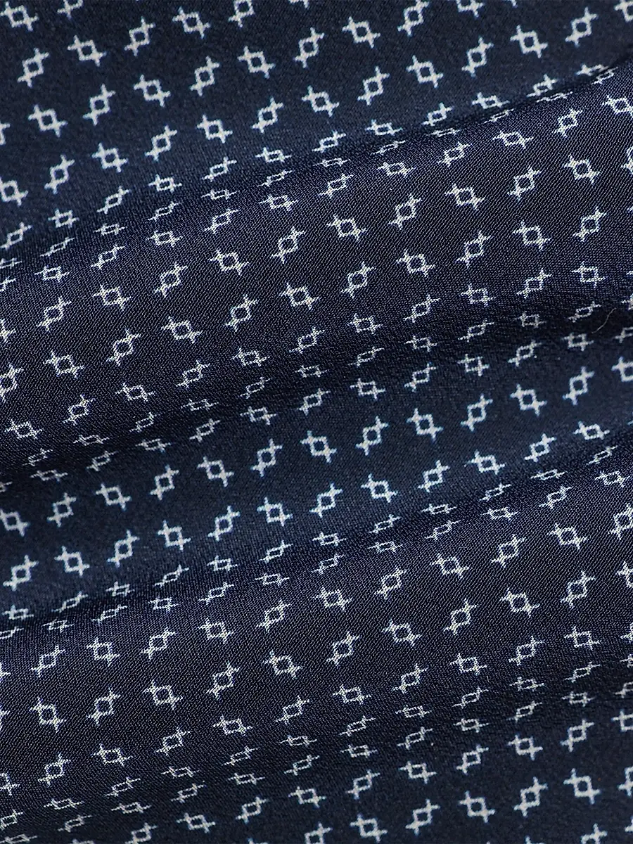 Ralph Lauren Purple Label Men's Micro Geometric Silk Crepe Tie | Thumbnail 4 Ralph Lauren Purple Label Men's Micro Geometric Silk Crepe Tie | Thumbnail 4