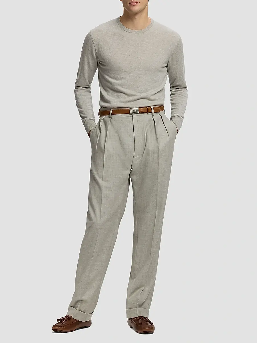 Ralph Lauren Purple Label Men's Wool Flannel Trousers | Thumbnail 2