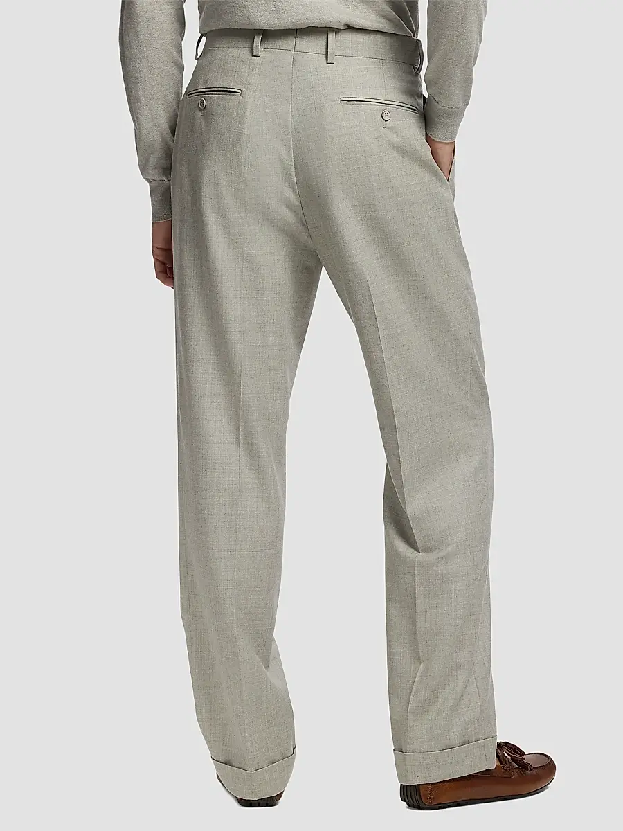 Ralph Lauren Purple Label Men's Wool Flannel Trousers | Thumbnail 3