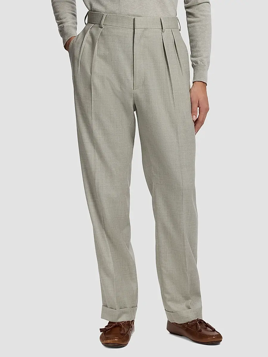 Ralph Lauren Purple Label Men's Wool Flannel Trousers | Thumbnail 4