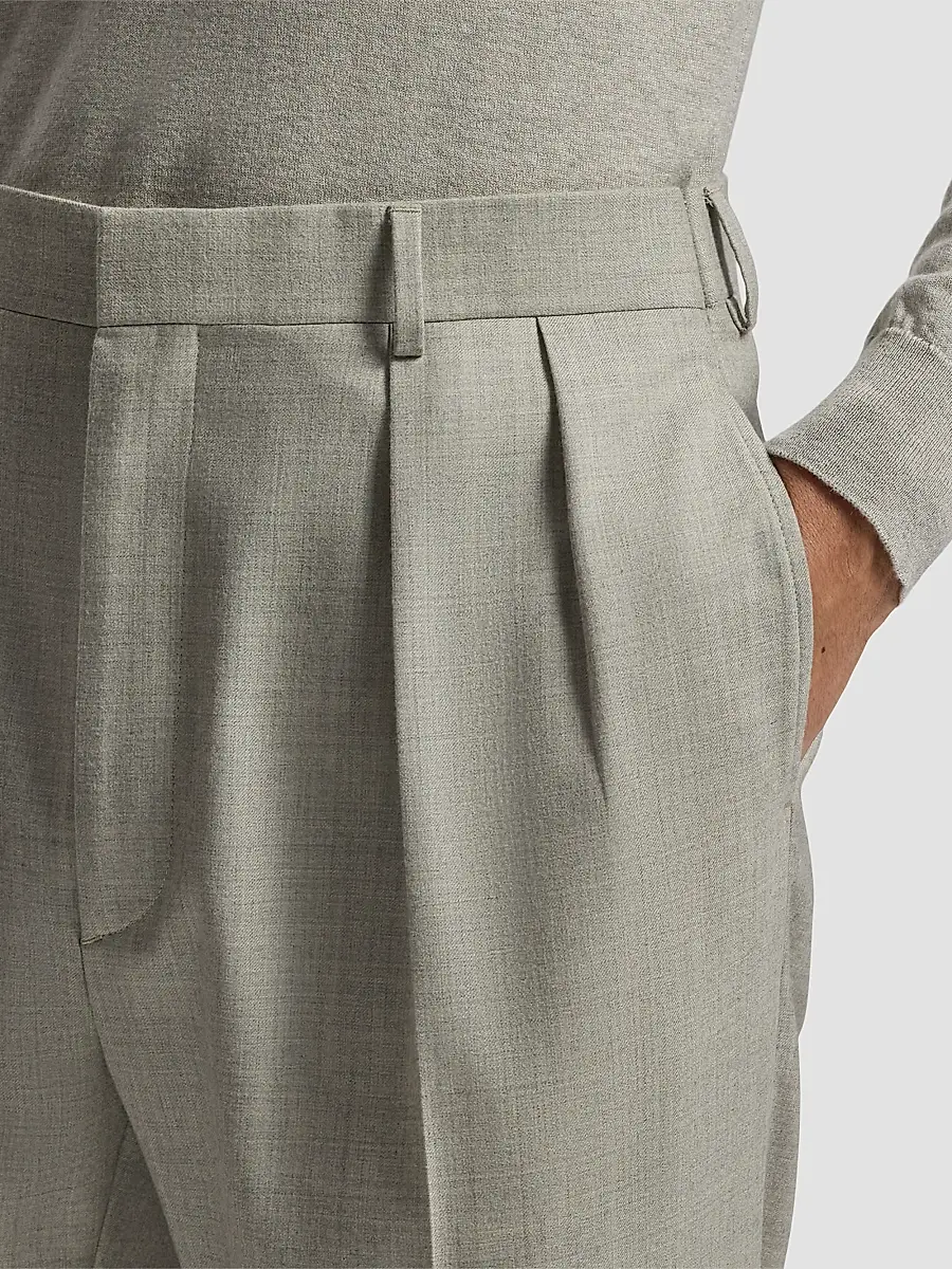Ralph Lauren Purple Label Men's Wool Flannel Trousers | Thumbnail 5