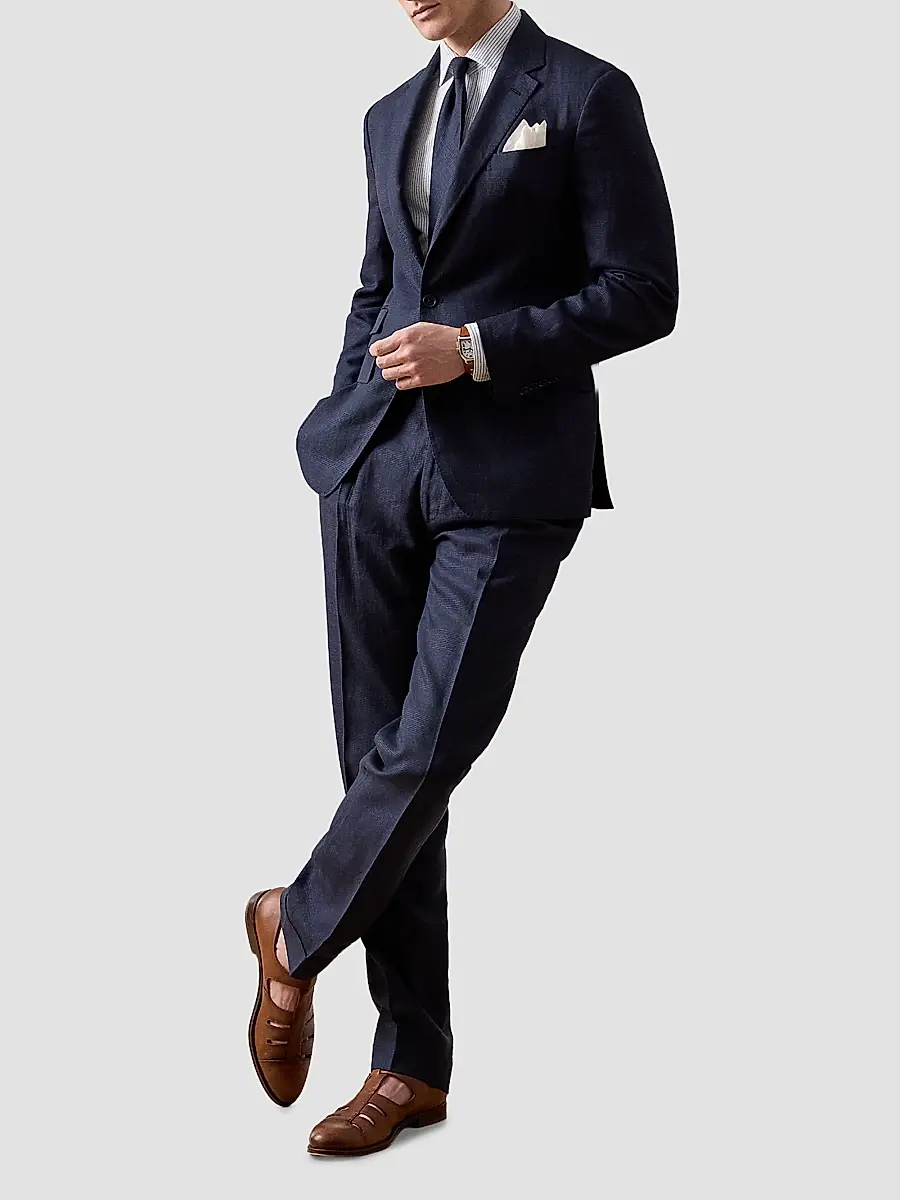 Ralph Lauren Purple Label Men's Gregory Glen Check Cashmere-Silk Trousers | Thumbnail 7 Ralph Lauren Purple Label Men's Gregory Glen Check Cashmere-Silk Trousers | Thumbnail 7