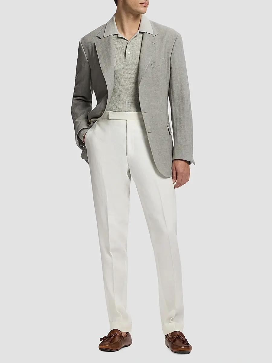 Ralph Lauren Purple Label Men's Herringbone Cashmere-Wool Single-Breasted Sportcoat | Thumbnail 2