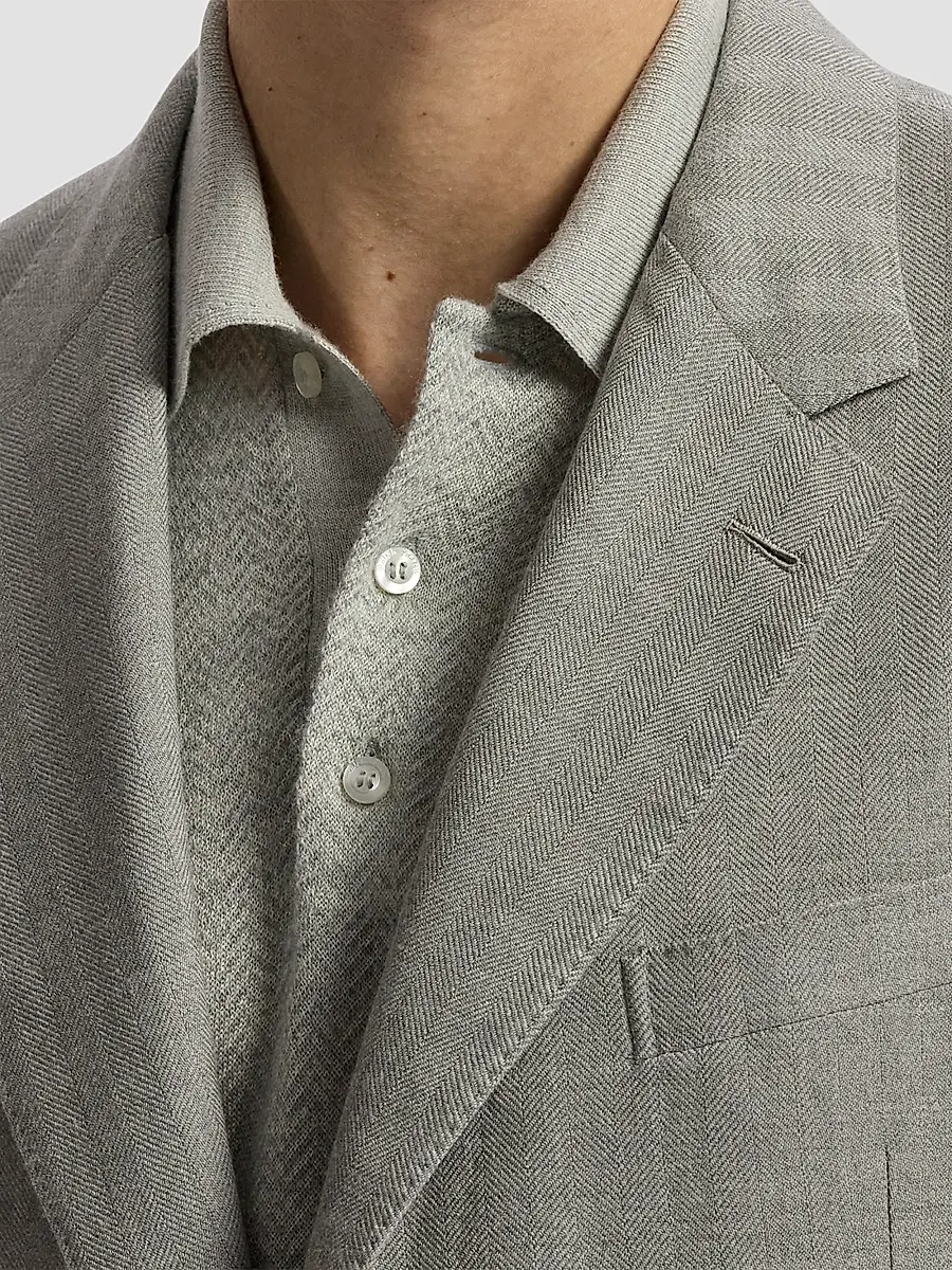 Ralph Lauren Purple Label Men's Herringbone Cashmere-Wool Single-Breasted Sportcoat | Thumbnail 5