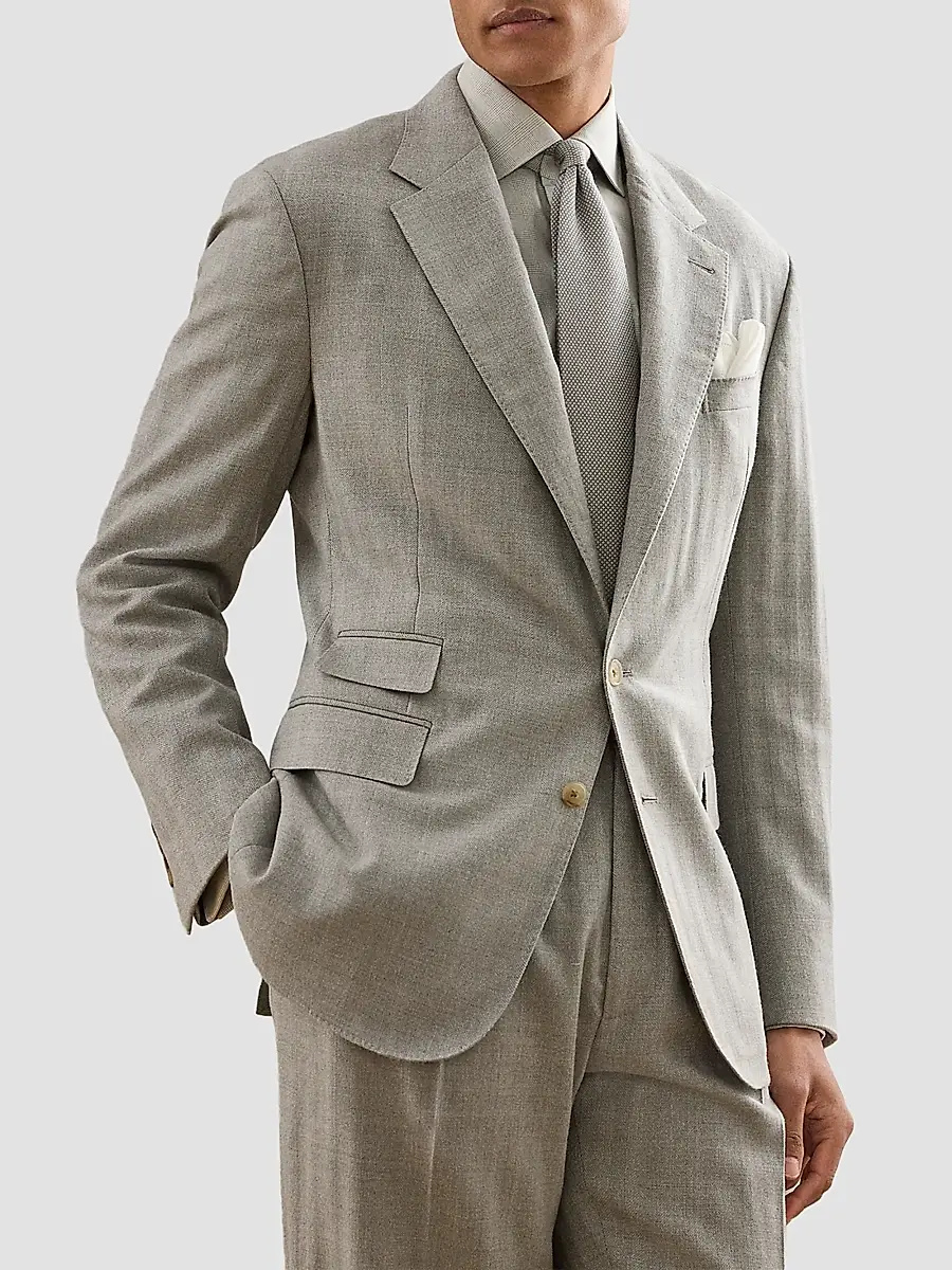 Ralph Lauren Purple Label Men's Herringbone Cashmere-Wool Single-Breasted Sportcoat | Thumbnail 8