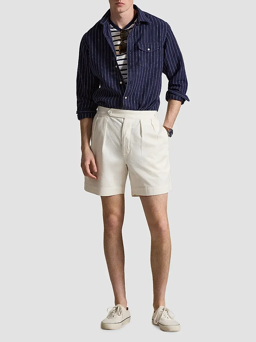 Polo Ralph Lauren Men's Classic-Fit Striped Linen Pocket Shirt | Thumbnail 2 Polo Ralph Lauren Men's Classic-Fit Striped Linen Pocket Shirt | Thumbnail 2