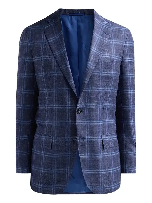 Men's Cashmere Plaid Single-Breasted Sport Coat