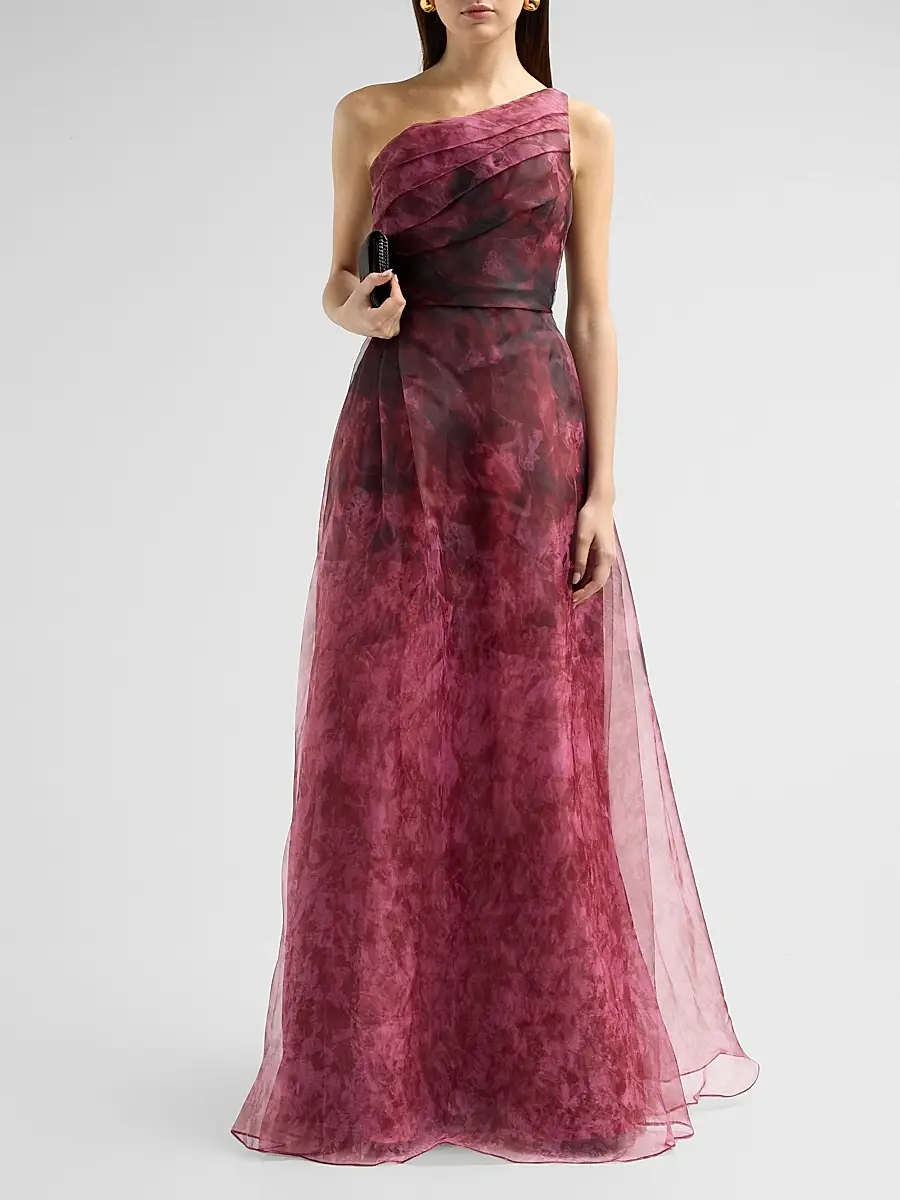 Rene Ruiz Collection Women's One-Shoulder Floral Organza Gown | Thumbnail 2