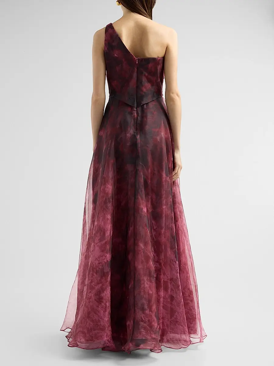 Rene Ruiz Collection Women's One-Shoulder Floral Organza Gown | Thumbnail 3