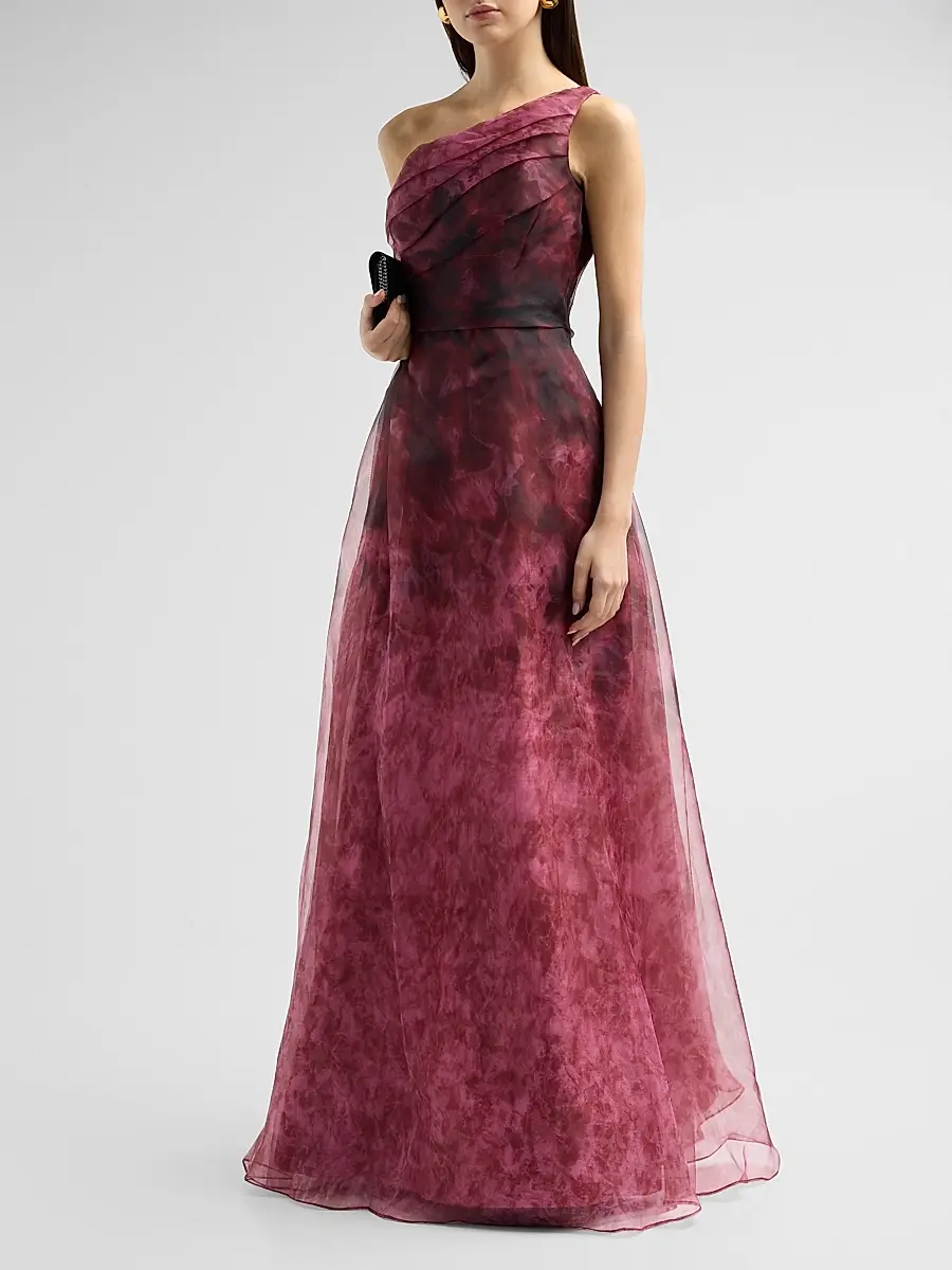 Rene Ruiz Collection Women's One-Shoulder Floral Organza Gown | Thumbnail 4