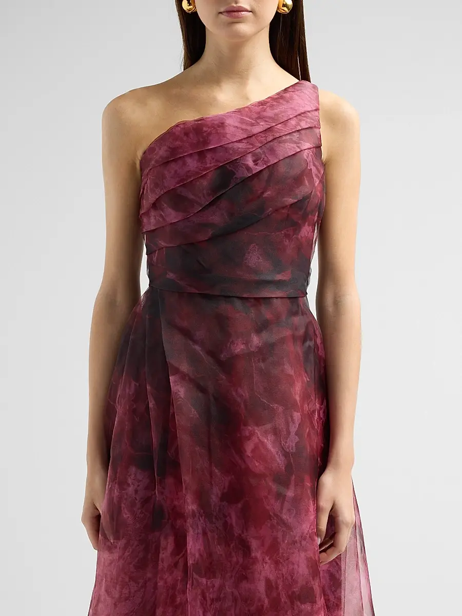 Rene Ruiz Collection Women's One-Shoulder Floral Organza Gown | Thumbnail 5