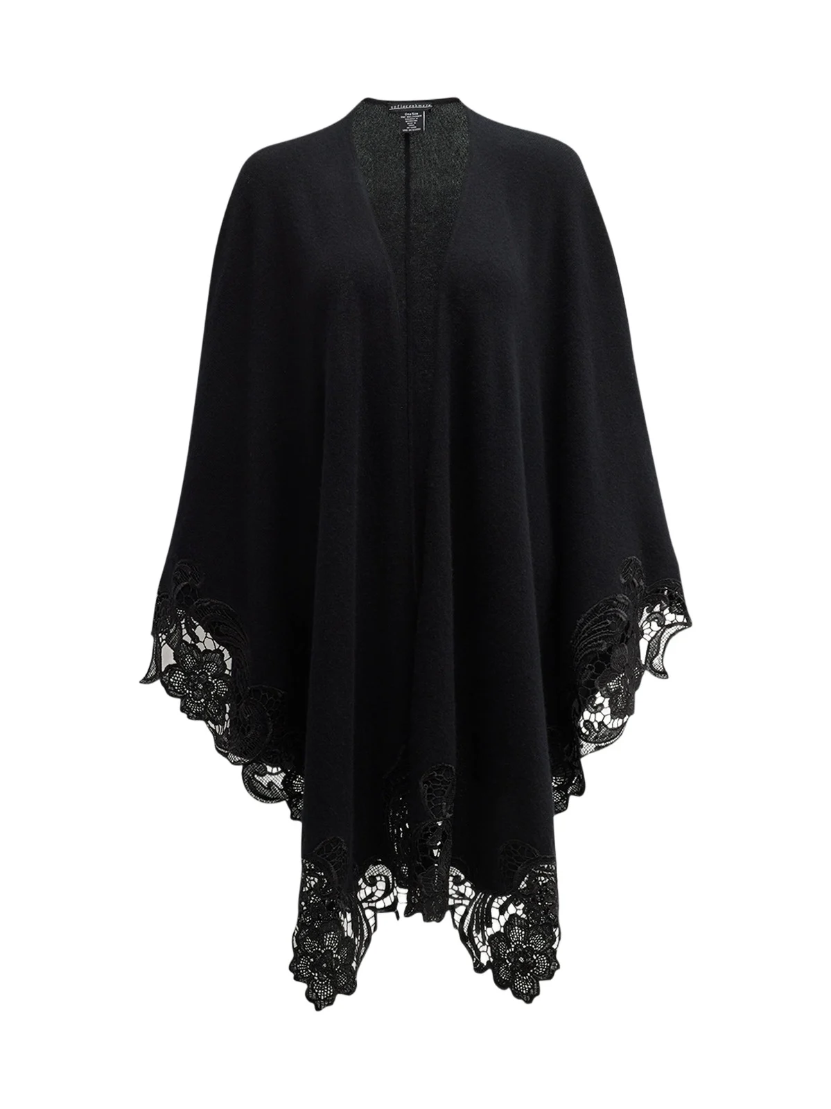 Sofia Cashmere Women's Lace-Trim Cashmere Knit Cape