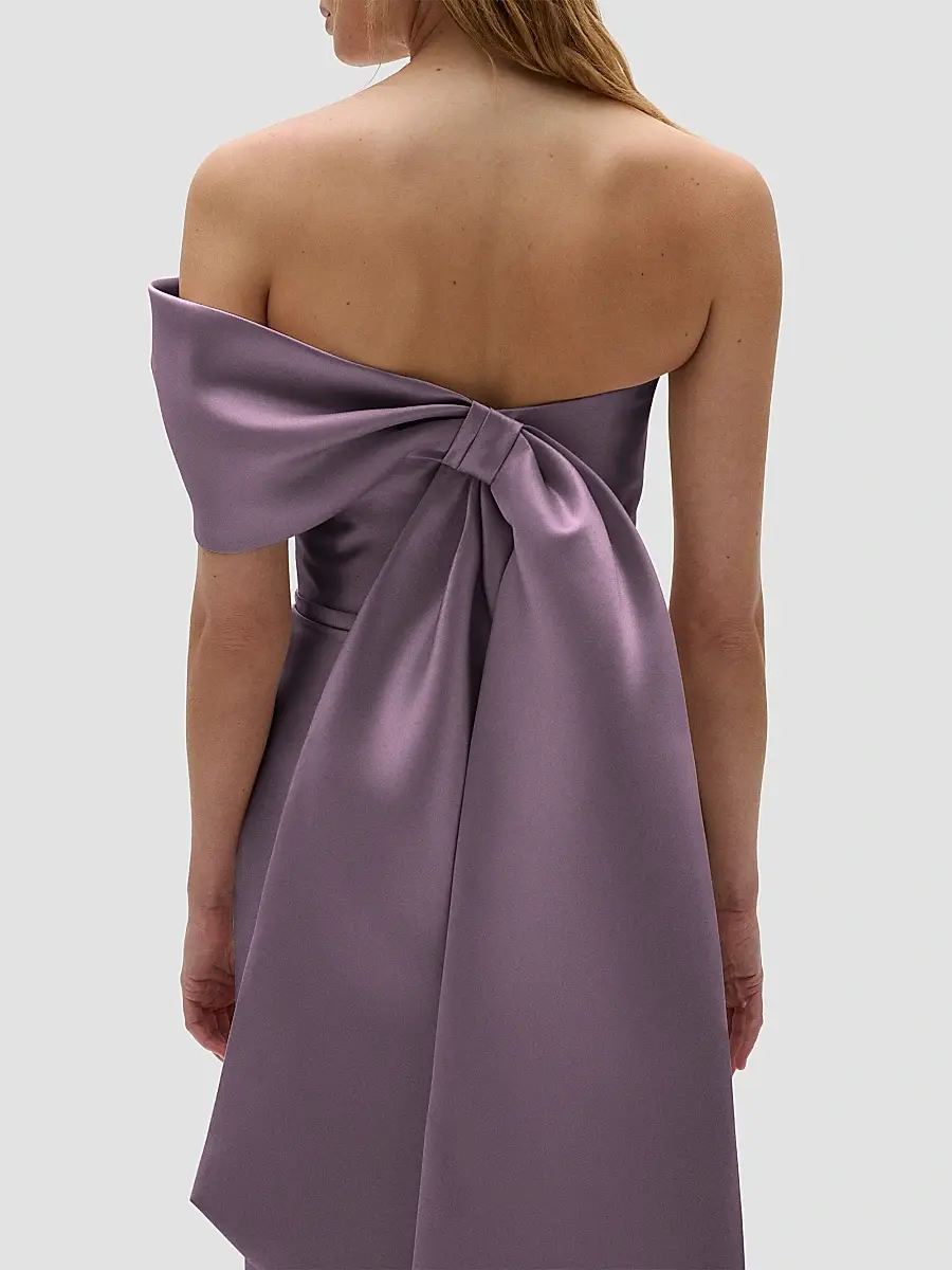 Amsale Women's Satin One-Shoulder Column Gown | Thumbnail 4 Amsale Women's Satin One-Shoulder Column Gown | Thumbnail 4