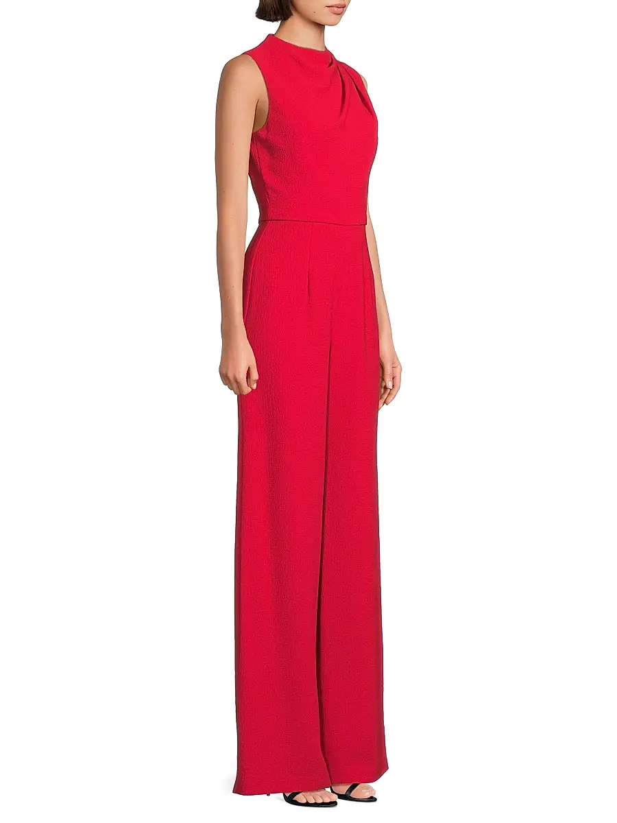 BLACK HALO Women's Corinne Sleeveless Flared-Leg Jumpsuit | Thumbnail 4