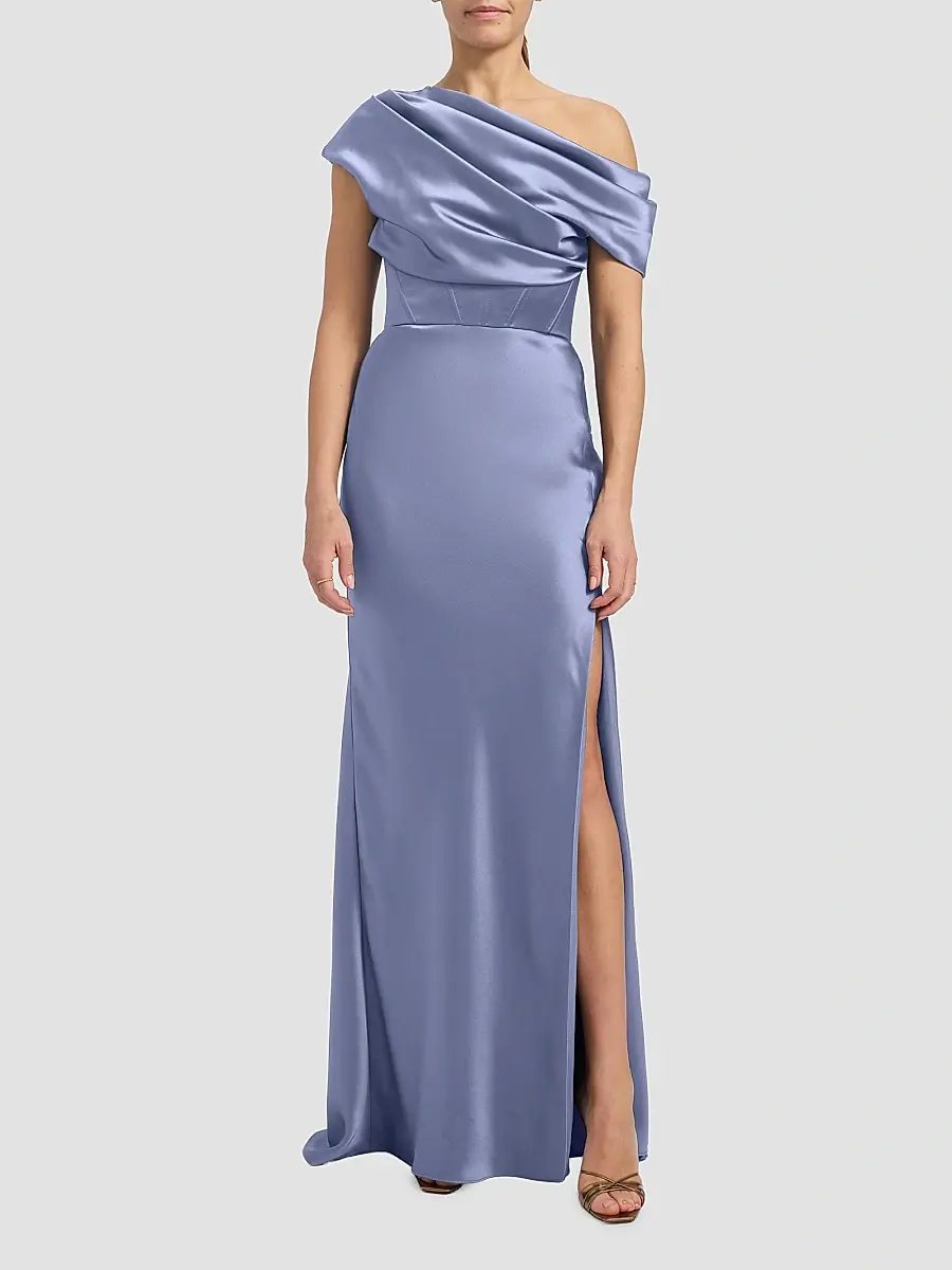 Amsale Women's Satin One-Shoulder Gown | Thumbnail 3 Amsale Women's Satin One-Shoulder Gown | Thumbnail 3