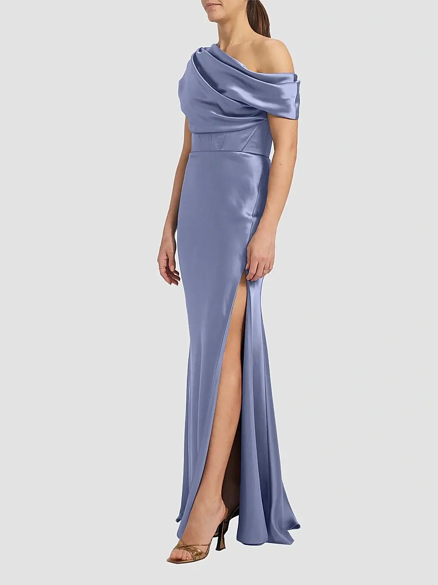 Amsale Women's Satin One-Shoulder Gown | Thumbnail 6 Amsale Women's Satin One-Shoulder Gown | Thumbnail 6