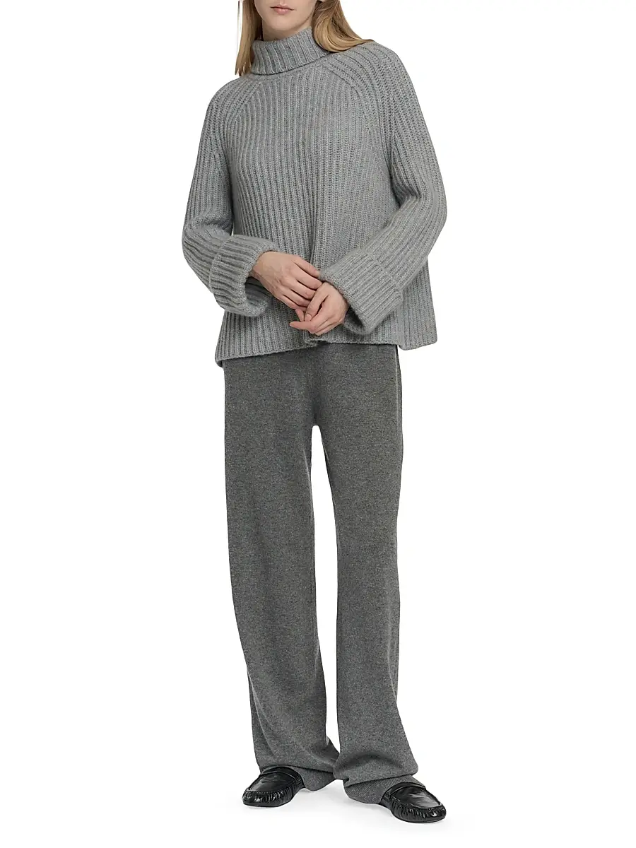 Malo Women's Rib-Knit Cashmere Raglan Turtleneck Sweater | Thumbnail 2 Malo Women's Rib-Knit Cashmere Raglan Turtleneck Sweater | Thumbnail 2