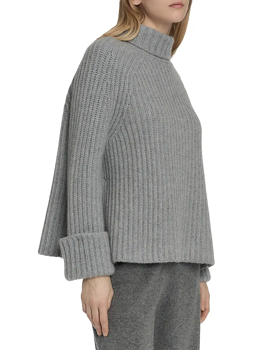 Malo Women's Rib-Knit Cashmere Raglan Turtleneck Sweater | Thumbnail 5 Malo Women's Rib-Knit Cashmere Raglan Turtleneck Sweater | Thumbnail 5