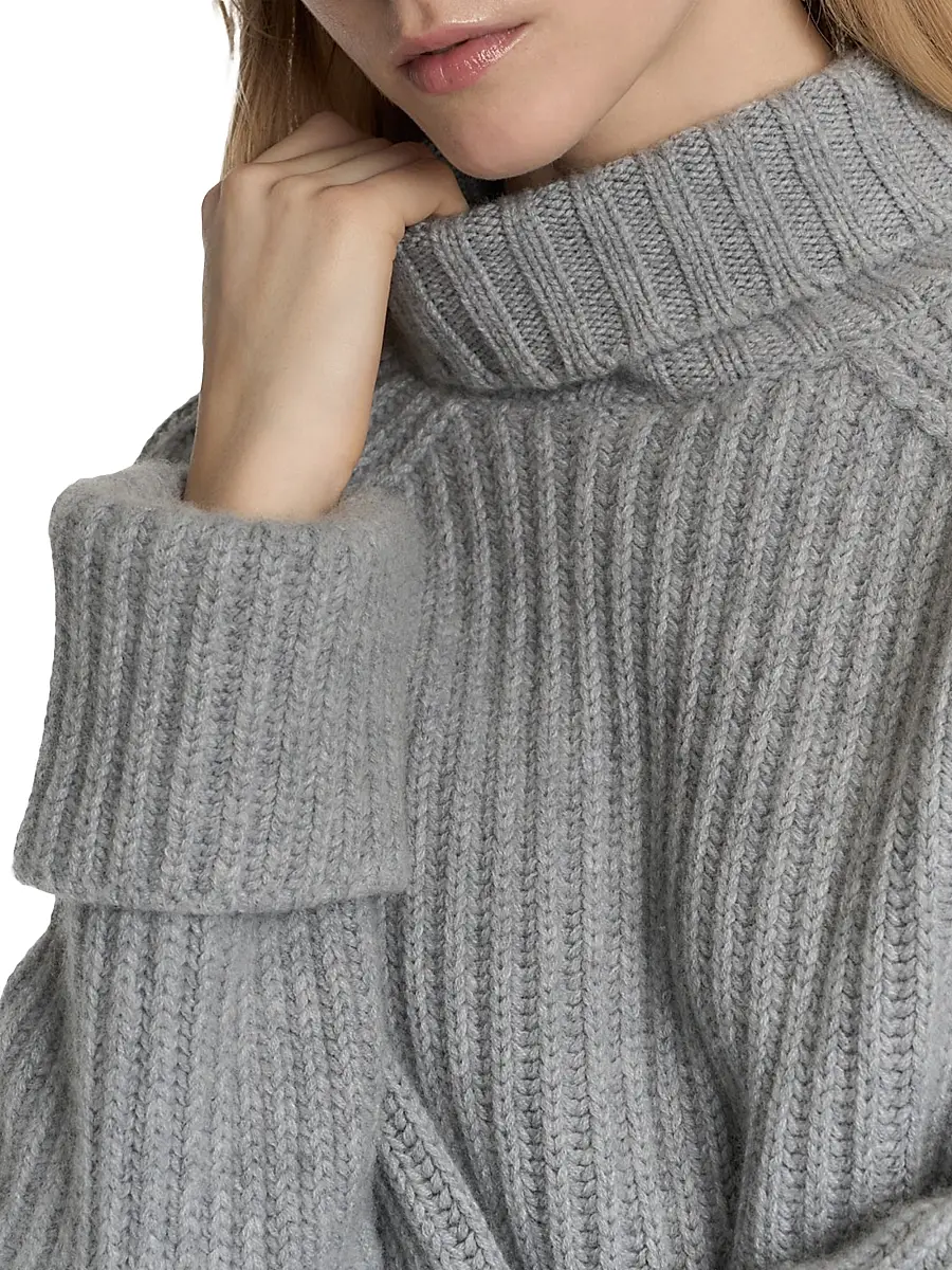 Malo Women's Rib-Knit Cashmere Raglan Turtleneck Sweater | Thumbnail 7 Malo Women's Rib-Knit Cashmere Raglan Turtleneck Sweater | Thumbnail 7