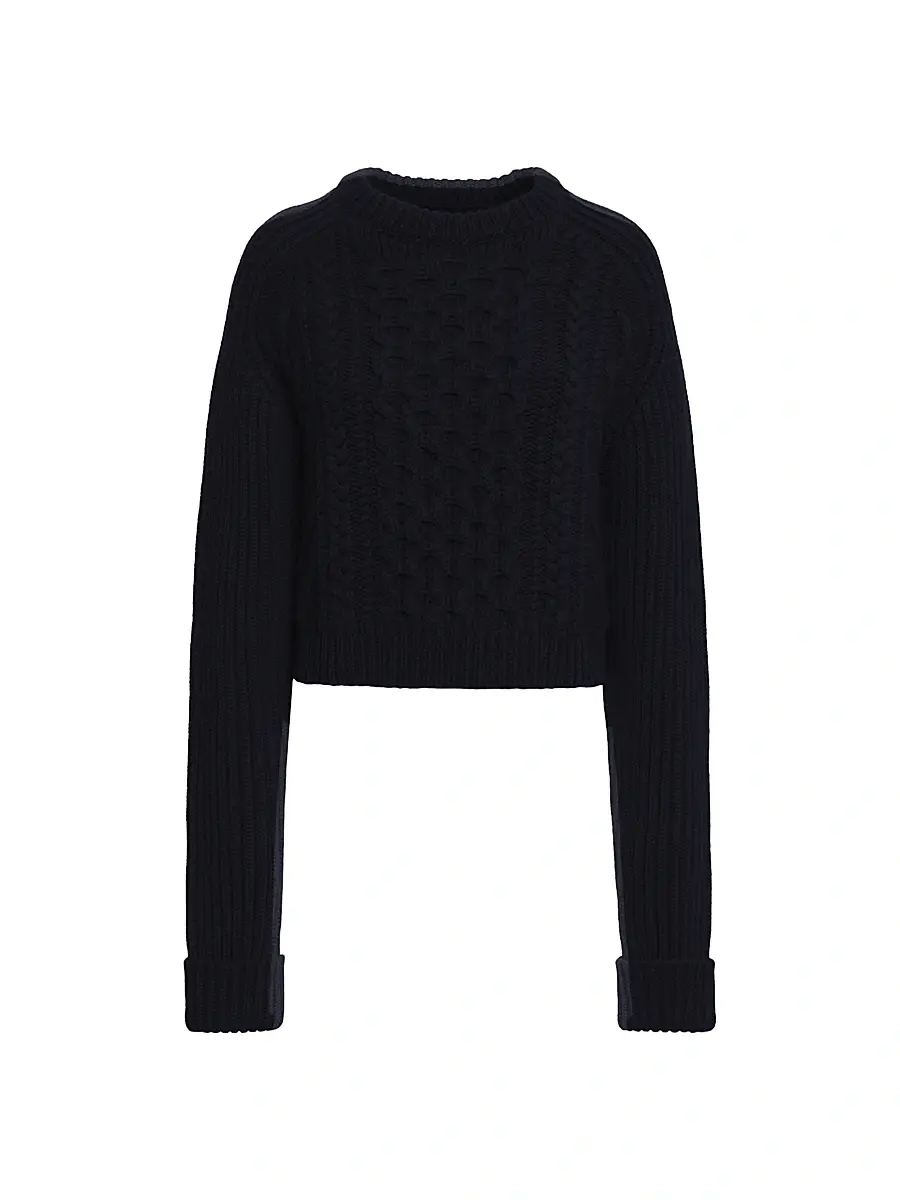 Malo Women's Cable-Knit Cashmere Sweater - Blue | Image 1 Malo Women's Cable-Knit Cashmere Sweater - Blue | Image 1