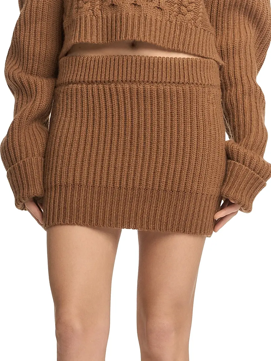 Malo Women's Rib-Knit Cashmere Miniskirt | Thumbnail 3 Malo Women's Rib-Knit Cashmere Miniskirt | Thumbnail 3