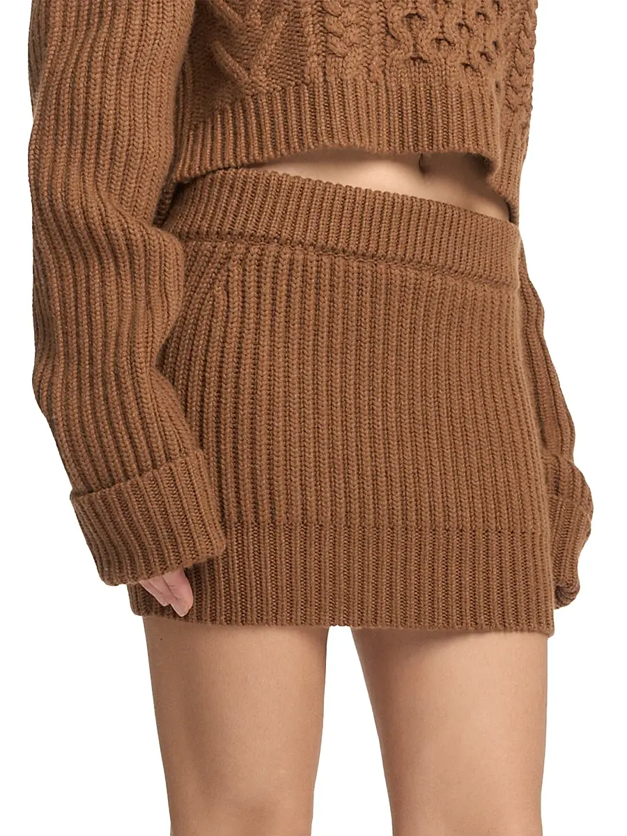 Malo Women's Rib-Knit Cashmere Miniskirt | Thumbnail 4 Malo Women's Rib-Knit Cashmere Miniskirt | Thumbnail 4
