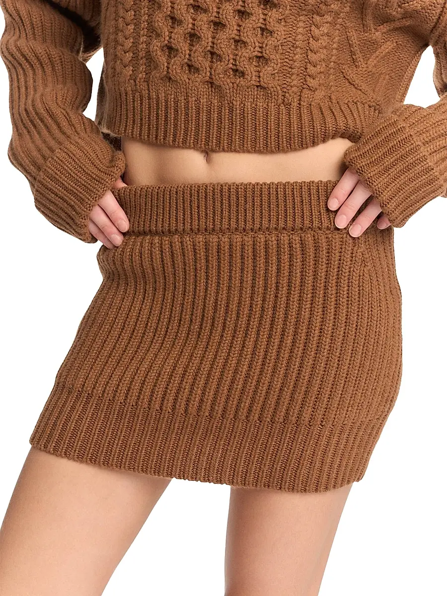 Malo Women's Rib-Knit Cashmere Miniskirt | Thumbnail 6 Malo Women's Rib-Knit Cashmere Miniskirt | Thumbnail 6