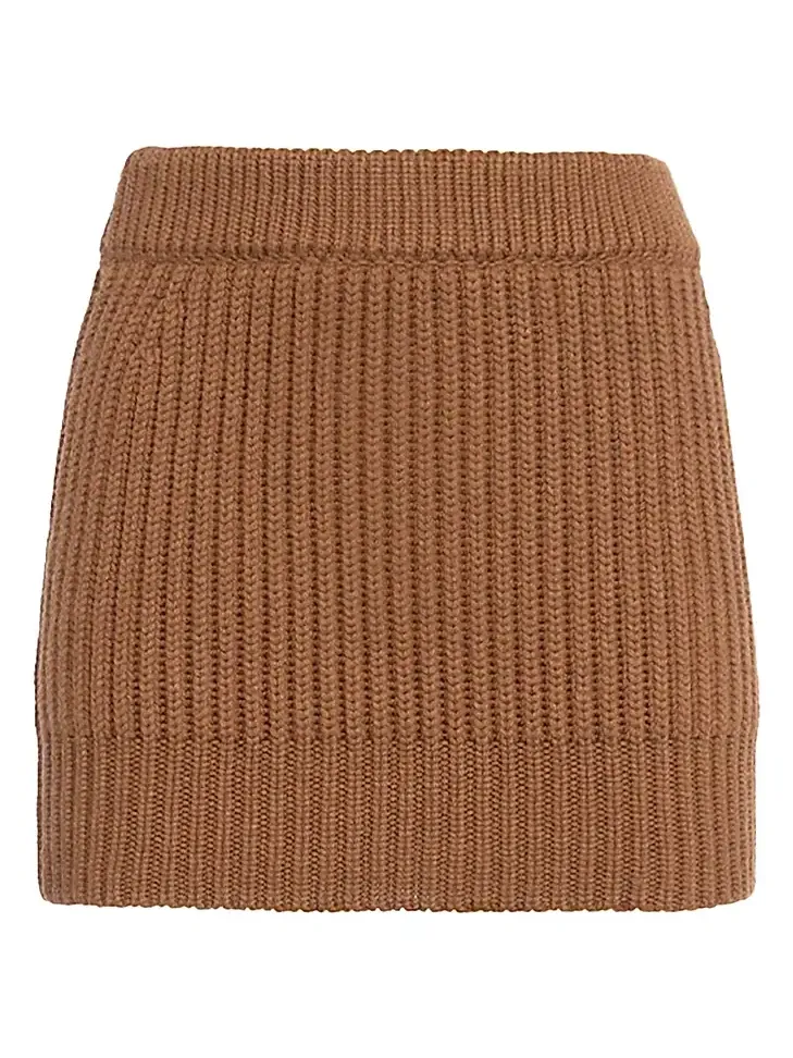 Women's Rib-Knit Cashmere Miniskirt Women's Rib-Knit Cashmere Miniskirt
