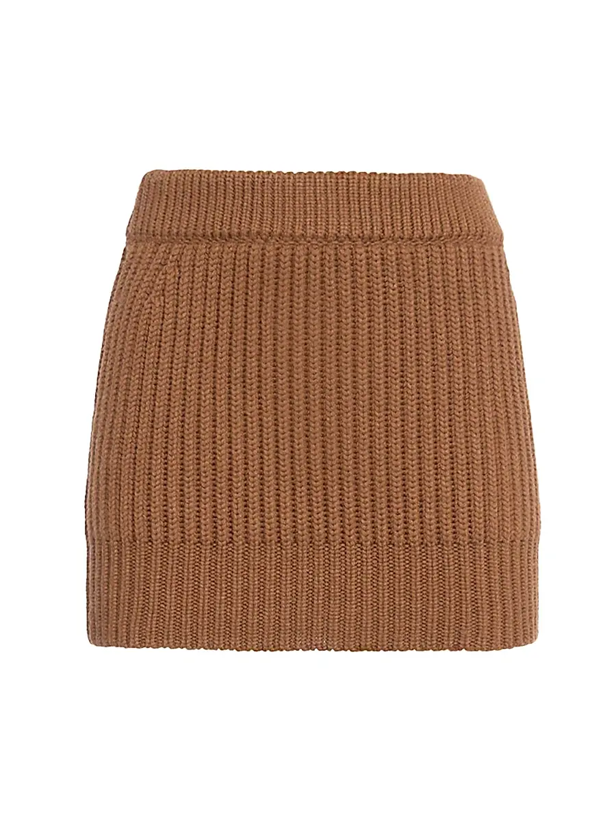 Malo Women's Rib-Knit Cashmere Miniskirt - Garofano | Image 1 Malo Women's Rib-Knit Cashmere Miniskirt - Garofano | Image 1