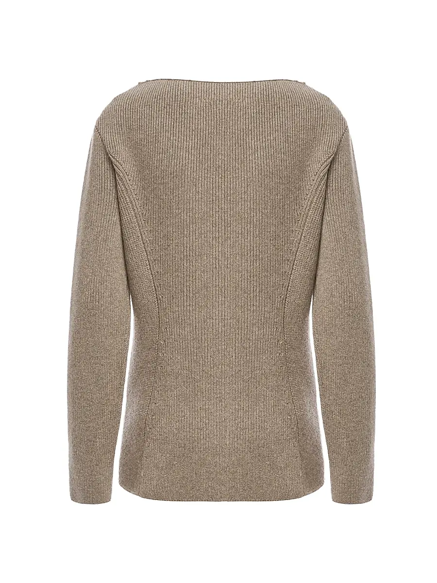 Malo Women's Rib-Knit Cashmere Pocket Cardigan | Thumbnail 3 Malo Women's Rib-Knit Cashmere Pocket Cardigan | Thumbnail 3