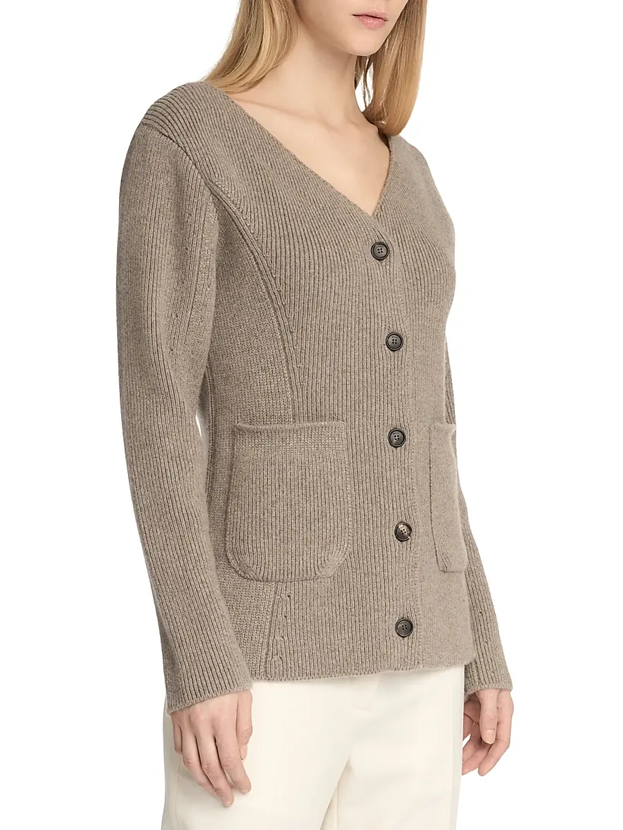Malo Women's Rib-Knit Cashmere Pocket Cardigan | Thumbnail 5 Malo Women's Rib-Knit Cashmere Pocket Cardigan | Thumbnail 5