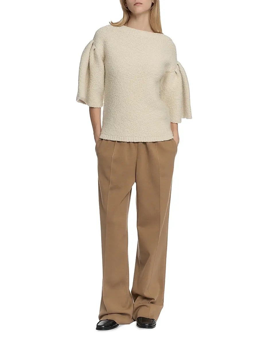 Malo Women's Wool-Cashmere Knit Puff-Sleeve Top | Thumbnail 2 Malo Women's Wool-Cashmere Knit Puff-Sleeve Top | Thumbnail 2