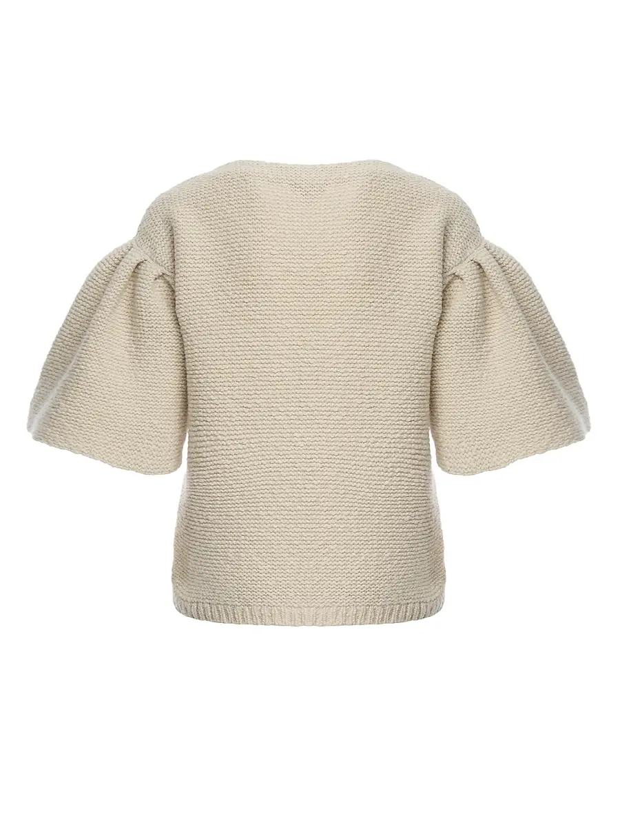 Malo Women's Wool-Cashmere Knit Puff-Sleeve Top | Thumbnail 3 Malo Women's Wool-Cashmere Knit Puff-Sleeve Top | Thumbnail 3