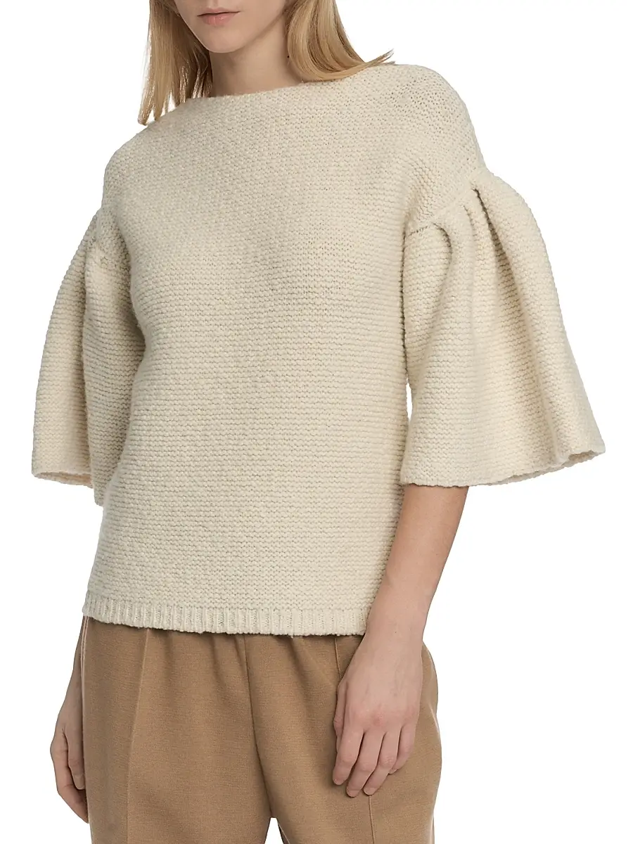Malo Women's Wool-Cashmere Knit Puff-Sleeve Top | Thumbnail 4 Malo Women's Wool-Cashmere Knit Puff-Sleeve Top | Thumbnail 4