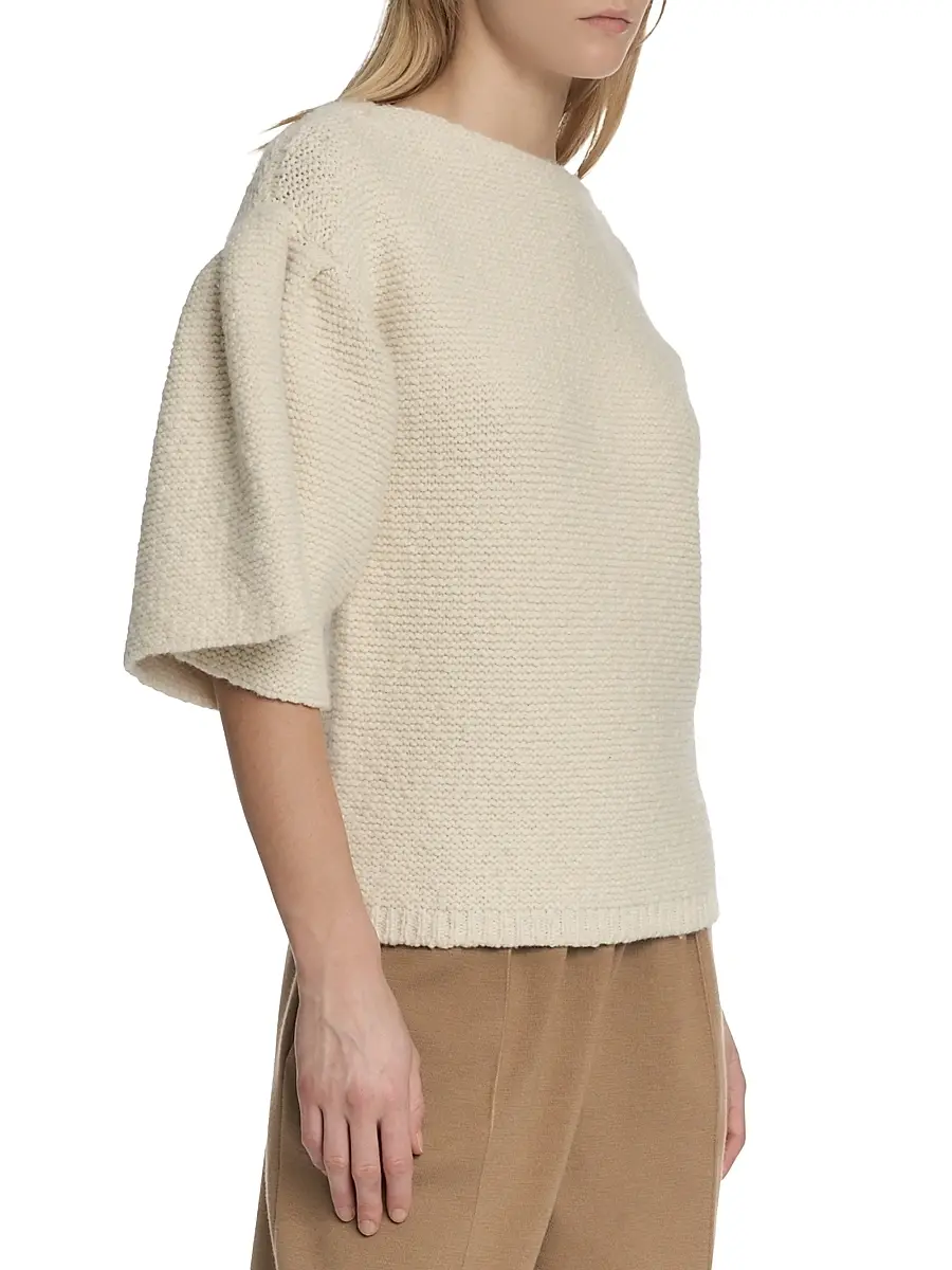 Malo Women's Wool-Cashmere Knit Puff-Sleeve Top | Thumbnail 5 Malo Women's Wool-Cashmere Knit Puff-Sleeve Top | Thumbnail 5