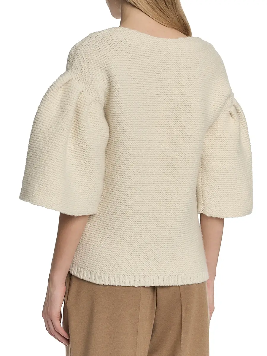 Malo Women's Wool-Cashmere Knit Puff-Sleeve Top | Thumbnail 6 Malo Women's Wool-Cashmere Knit Puff-Sleeve Top | Thumbnail 6