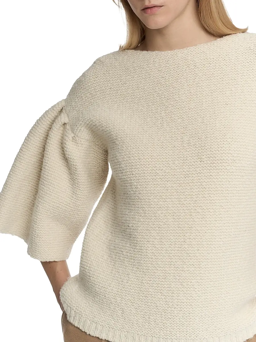 Malo Women's Wool-Cashmere Knit Puff-Sleeve Top | Thumbnail 7 Malo Women's Wool-Cashmere Knit Puff-Sleeve Top | Thumbnail 7