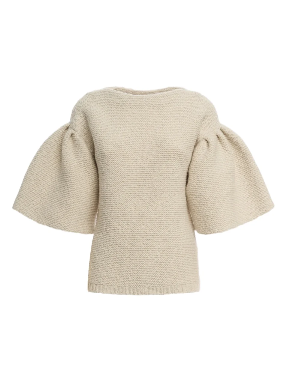 Women's Wool-Cashmere Knit Puff-Sleeve Top