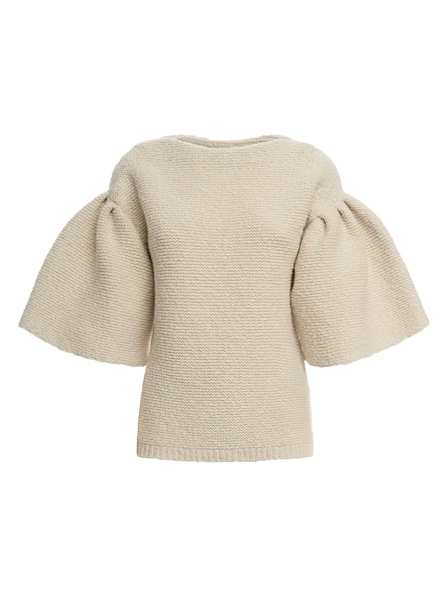 Malo Women's Wool-Cashmere Knit Puff-Sleeve Top - Margherita | Image 1 Malo Women's Wool-Cashmere Knit Puff-Sleeve Top - Margherita | Image 1