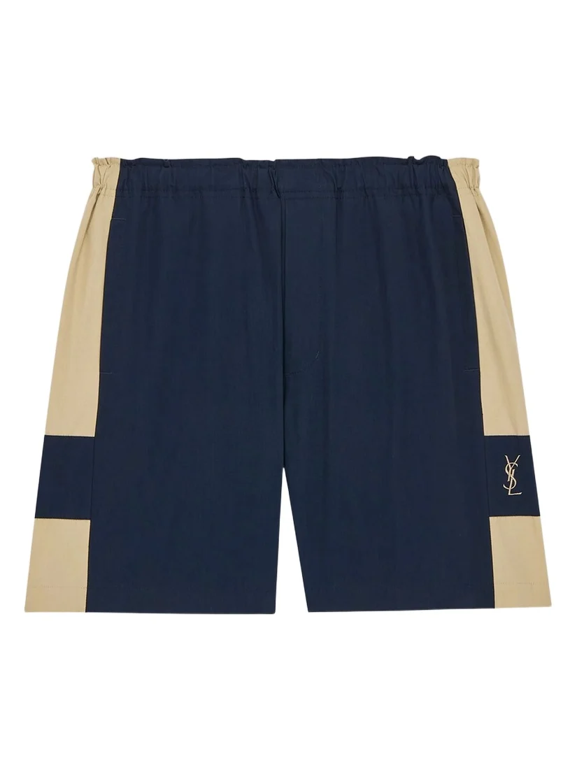 Saint Laurent Men's Shorts in Cotton - Navy Mastic
