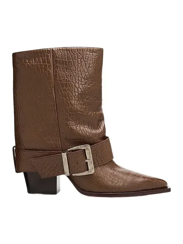Women's Parker 85MM Buckled Leather Booties