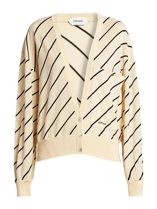 Women's La Vacanza Bias Striped Wool Oversized Cardigan