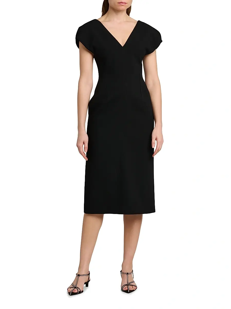 Jil Sander Women's Wool Sable Midi-Dress | Thumbnail 3 Jil Sander Women's Wool Sable Midi-Dress | Thumbnail 3