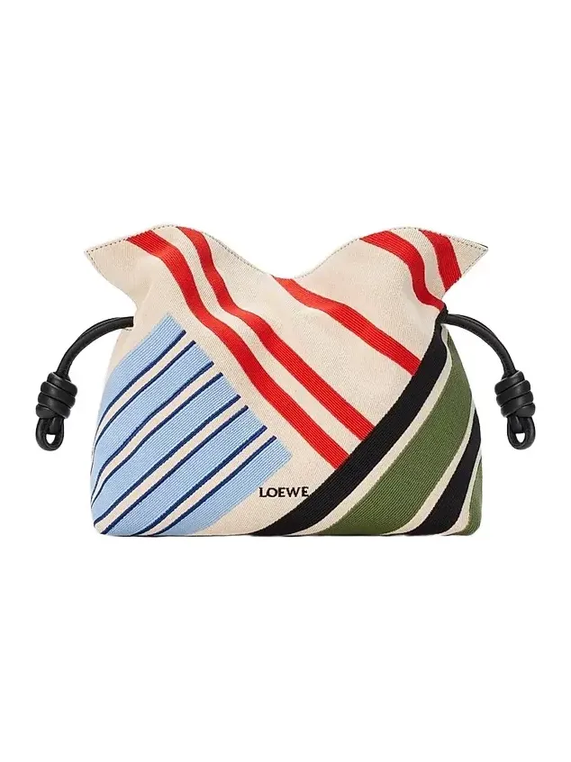 Loewe Women's Flamenco Medium Embroidered Canvas Clutch Bag