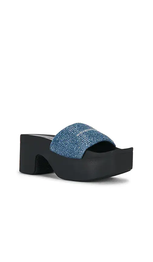 Alexander Wang Aw Denim Hotfix Platform Slide | Thumbnail 2 Alexander Wang Aw Denim Hotfix Platform Slide | Thumbnail 2