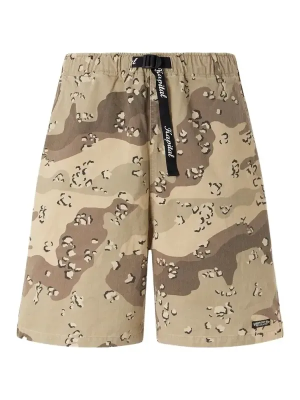 KAPITAL Easy Straight-Leg Herringbone Camouflage-Print Cotton Shorts - Men