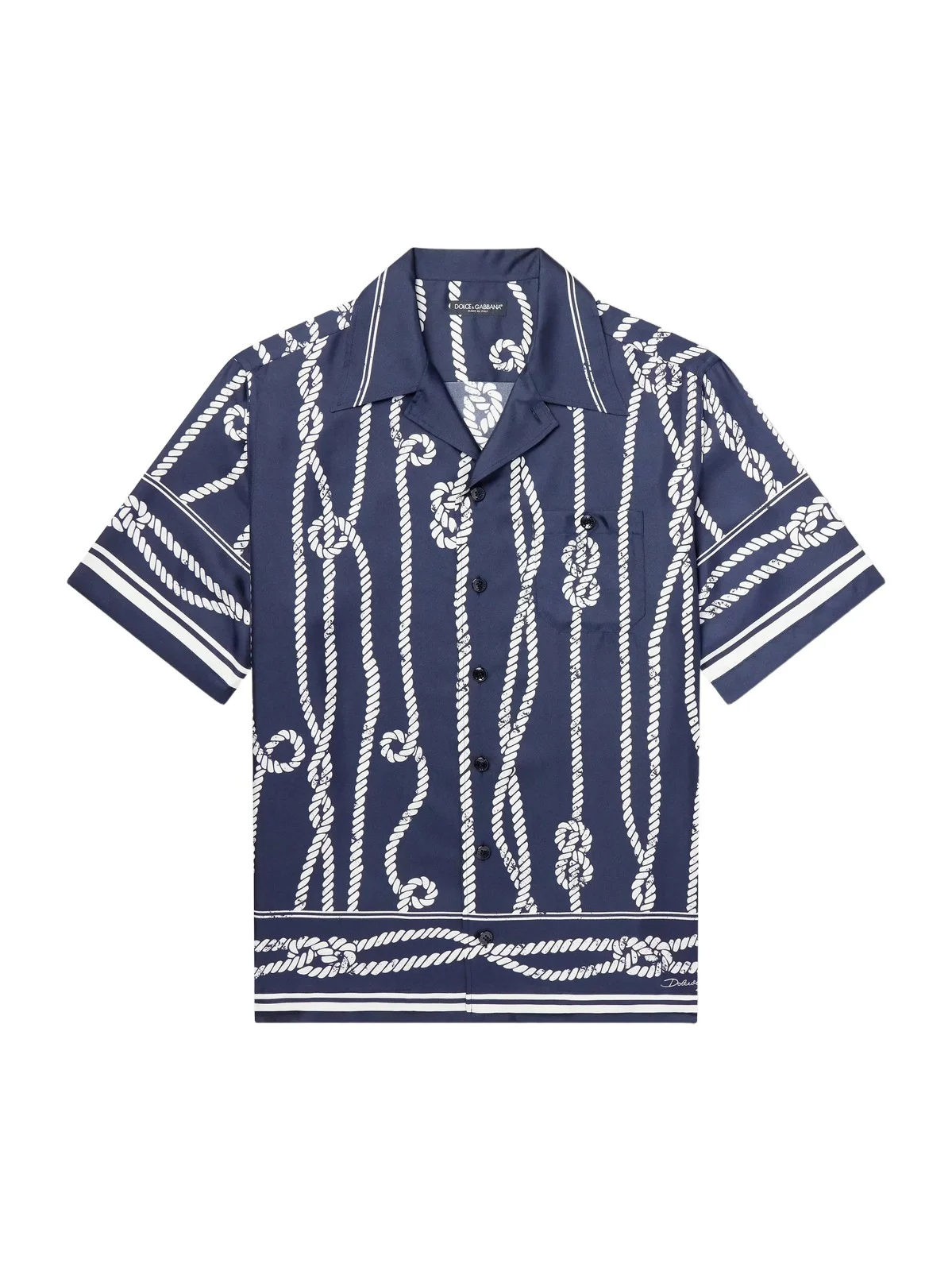 Marina Camp-Collar Printed Silk-Twill Shirt - Men Marina Camp-Collar Printed Silk-Twill Shirt - Men