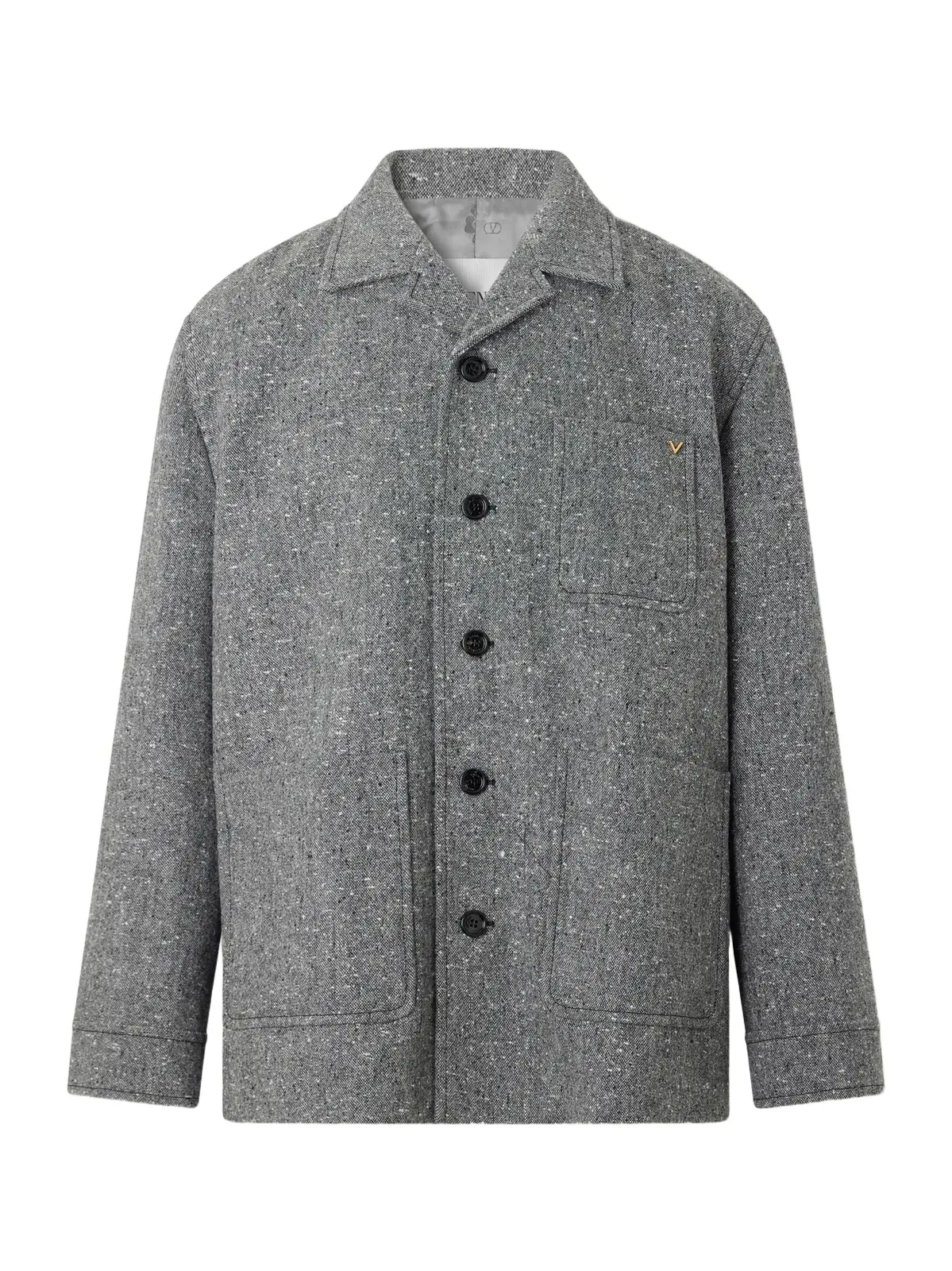 VLogo-Embellished Mélange Virgin Wool Blouson Jacket - Men VLogo-Embellished Mélange Virgin Wool Blouson Jacket - Men
